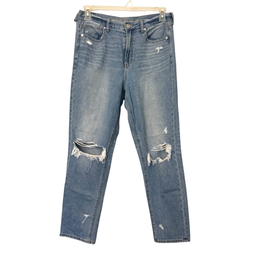 American Eagle Mom Jean Distressed Straight Leg Jeans